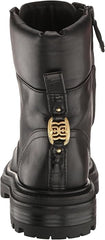 Sam Edelman Aleia Black Leather Rounded Toe Lug Sole Lace Up Combat Ankle Boots