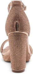 Shoe Land Enlove Rose Gold Fashion Platform Open Toe Ankle Strap Heeled Sandals