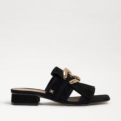 Sam Edelman Masha Black Squared Open Toe Slip On Block Heel Slides Sandals
