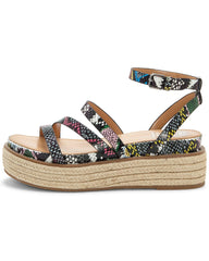 Vince Camuto Aevie Snake Print Leather Strappy Platform Espadrille Wedge Sandals