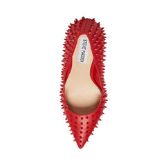 Steve Madden Vala Spike Red Stud Printed High Stiletto Pointed Toe Dress Pumps