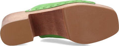 Sam Edelman Josselyn Lime Squared Open Toe Slip On Studded Block Heel Sandals