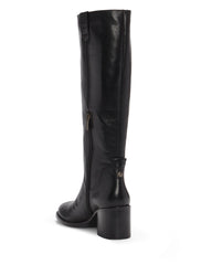 Vince Camuto Zemmy Black Soft Silky Leather Knee High Block Heel Dress Boots
