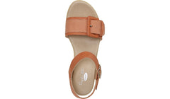 Dr. Scholl's Felicity Clay Ankle Strap Block Heel Open Toe Leather Clog Sandals
