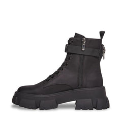Steve Madden Thora-P Pouch Extra-Chunky Platform Ankle Combat Boots Black