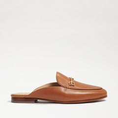 Sam Edelman Linnie Saddle Leather Chain Embellished Slip On Almond Toe Flat Mule