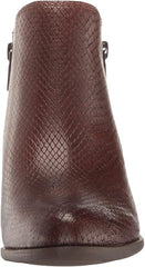 Lucky Brand Basel Roasted Elon Besos Almond Toe Ankle Block Low Heel Zipper Boots 8