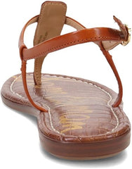 Sam Edelman Gigi Saddle Signet Embossed Open Toe Ankle Strap Flats Wide Sandals