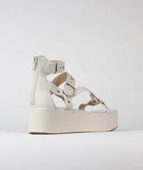 Cecelia New York Mighty Alabaster Buckle Ankle Strap Open Toe Platform Sandals