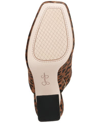 Jessica Simpson Denima Natural Block Heel Slip On Squared Toe Heeled Sandals