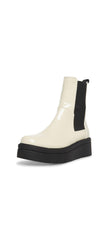 Steve Madden Clarisa Bone Pattern Rounded Toe Pull On Retro Chelsea Ankle Boots