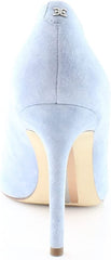 Sam Edelman Hazel Cerulean Blue Suede Stiletto Heel Pointy Toe Slip On Pumps