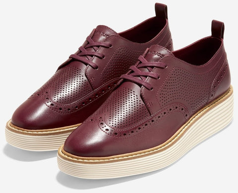 Cole Haan Original Grand Platform Wingtip Oxford Bloodstone/Ivory Sneakers