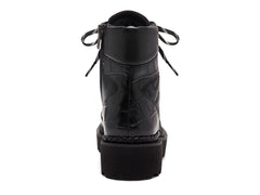Vince Camuto Medjey Black Lace Up Toe Combat Moto Chic Bootie Quilted Boot